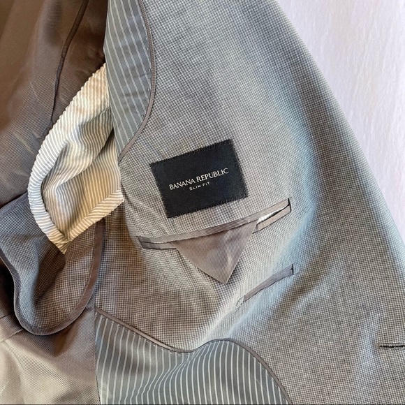 BANANA REPUBLIC Blazer Tollegno 1900 Extra Fine Merino Slim Fit 44R - Picture 7 of 16